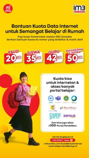 Tetap Semangat Belajar dari Rumah dengan Bantuan Kuota Data Internet IM3 Ooredoo