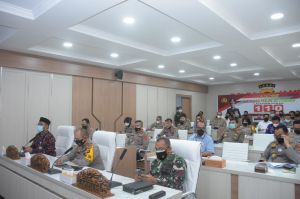 Danrem 042/Gapu Ikuti Vicon Launching Layanan Darurat 110 di Mapolda Jambi