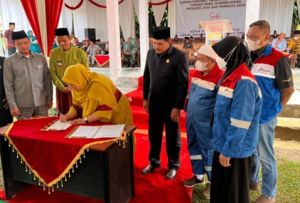 Pertamina Jambi Serahkan Bantuan Gedung Pelayanan Terpadu untuk Kecamatan Sungai Gelam