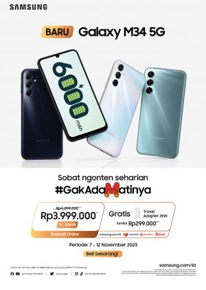 Samsung Galaxy M34 5G Gak Ada Matinya,  Hadirkan Baterai 6.000mAh dan Kamera Anti-Blur