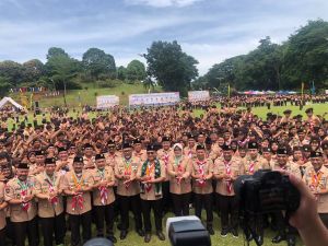 Ka. Kwarnas Pimpin Langsung Apel Besar Hari Pramuka ke-64 Tingkat Kwarda Jambi