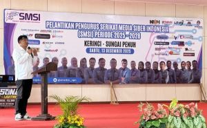 Lantik Pengurus SMSI Kerinci-Sungai Penuh, Ini Pesan Ketua SMSI Provinsi Jambi