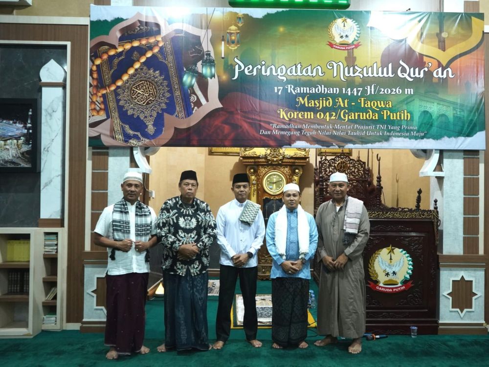 Peringatan Nuzulul Quran di Korem 042, Momentum Membentuk Mental Prajurit Berlandaskan Nilai Tauhid