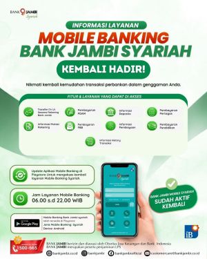 Mobile Banking Bank Jambi Syariah Kembali Hadir, Permudah Akses Layanan 